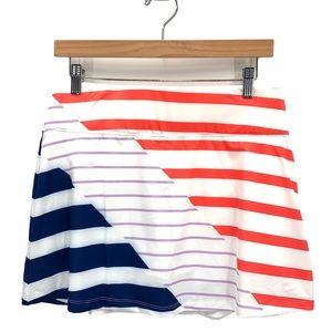 Prince Pull On Multi Color Striped Tennis Skort with Ball Pocket Size Medium NWT